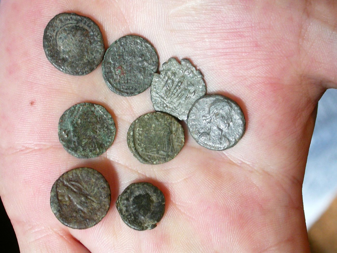 A close up of Barry Segers coins.